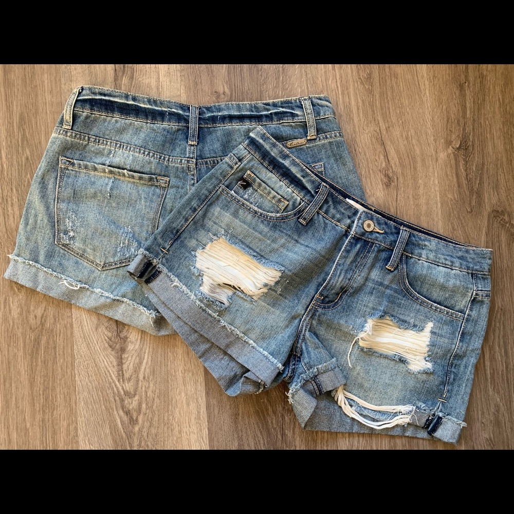 Distressed denim KanCan shorts